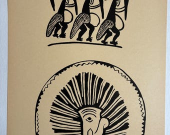 Antique Print Peruvian Figural Motifs Nazca Peru