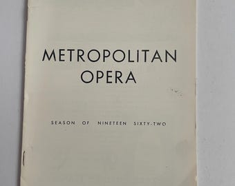 Lucia Di Lammermoor (1962) Metropolitan Opera Theatre Programme Boston vintage Playbill