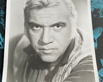 Lorne Greene foto met handtekening 8 x 10 ondertekend vintage beroemdheid acteur in Bonanza, Ben Cartwright publiciteit jaren 1960 Pic