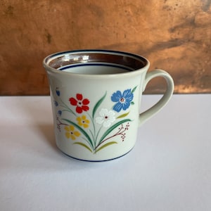 Vintage Salem Stoneware &quot;Georgetown&quot; Floral Motif Mug Tea Cup Saucer Dining Kitchen Ware