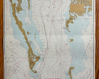 Stara mapa morska Smith Island, Tangier Island, Watts Island, Tangier Sound
