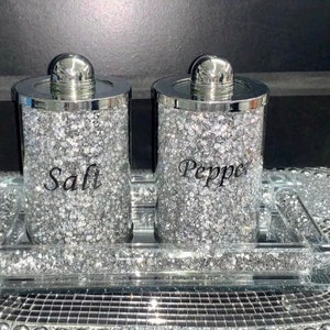 Crushed Diamond Salt and Pepper and Tray