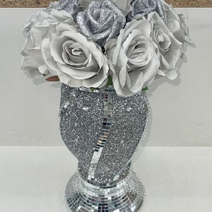 Crushed Diamond Vase and flower