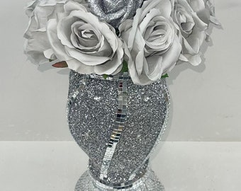 Crushed Diamond Vase and flower