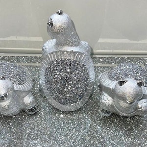 Crushed Diamond Set of 3 turtles