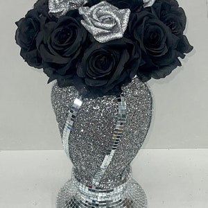 Crushed Diamond Vase and flower