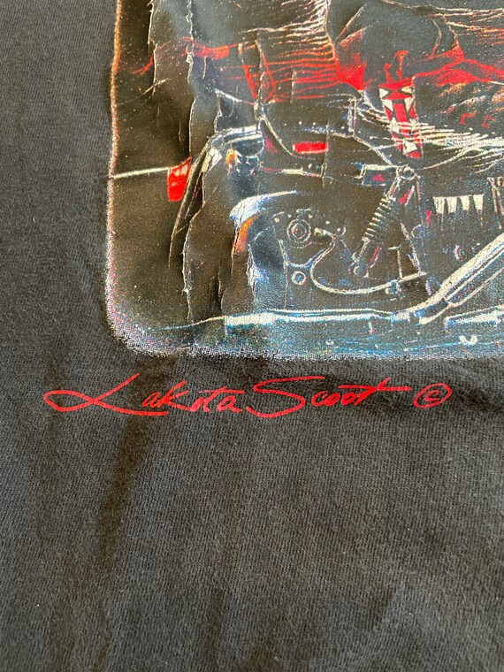 1990’s Lakota Scoot Jim yellowhawk motorcycle T-s… - image 3