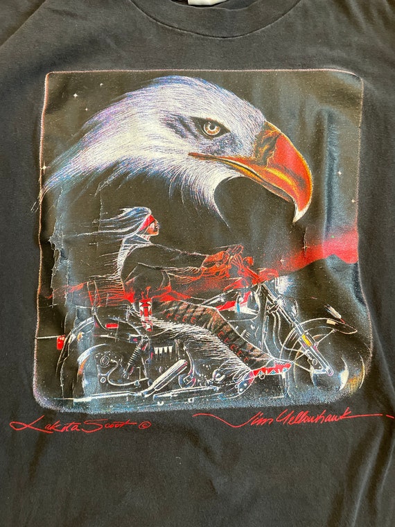 1990’s Lakota Scoot Jim yellowhawk motorcycle T-s… - image 2