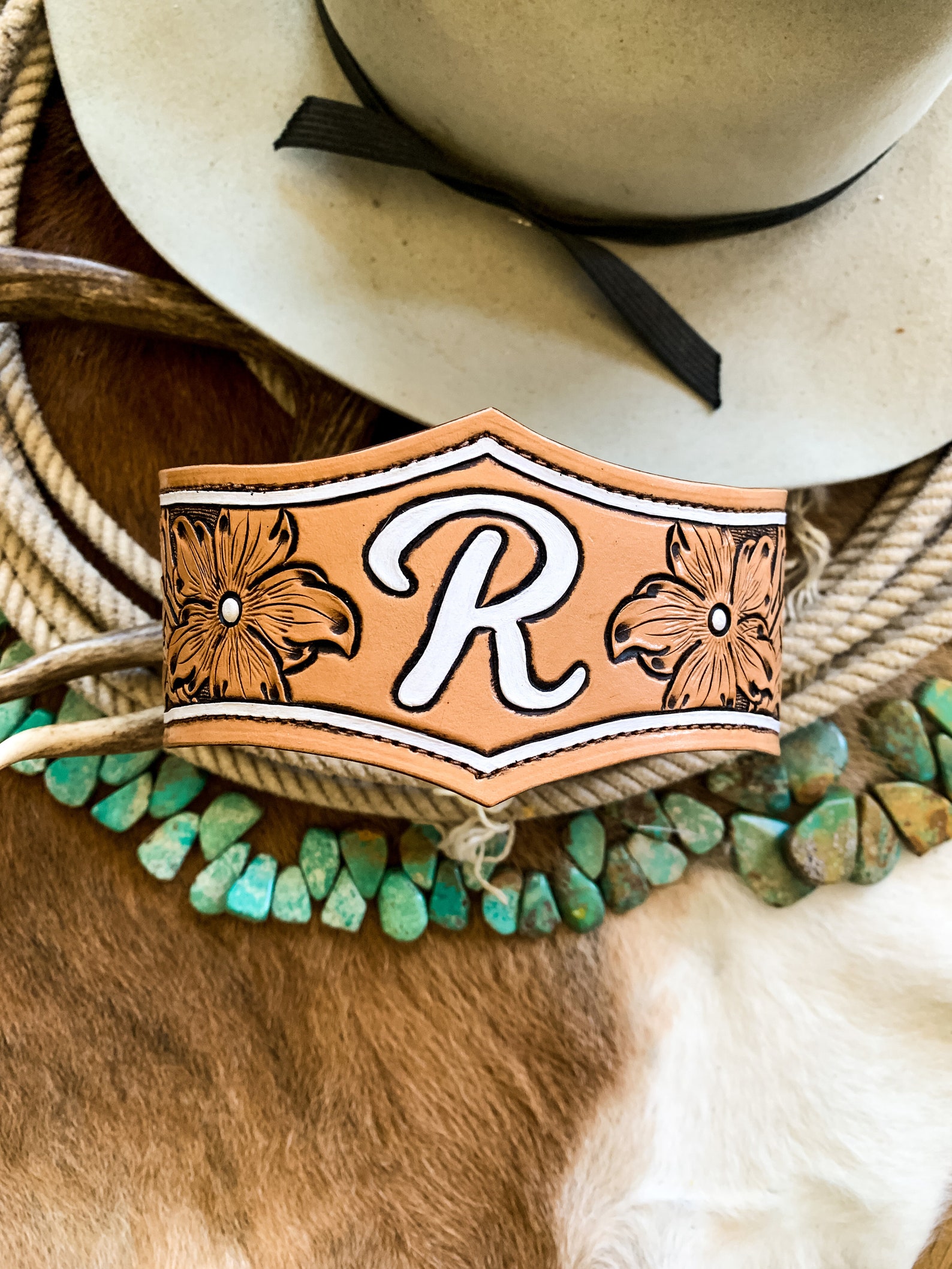 Tooled Leather Wedding Garter Etsy