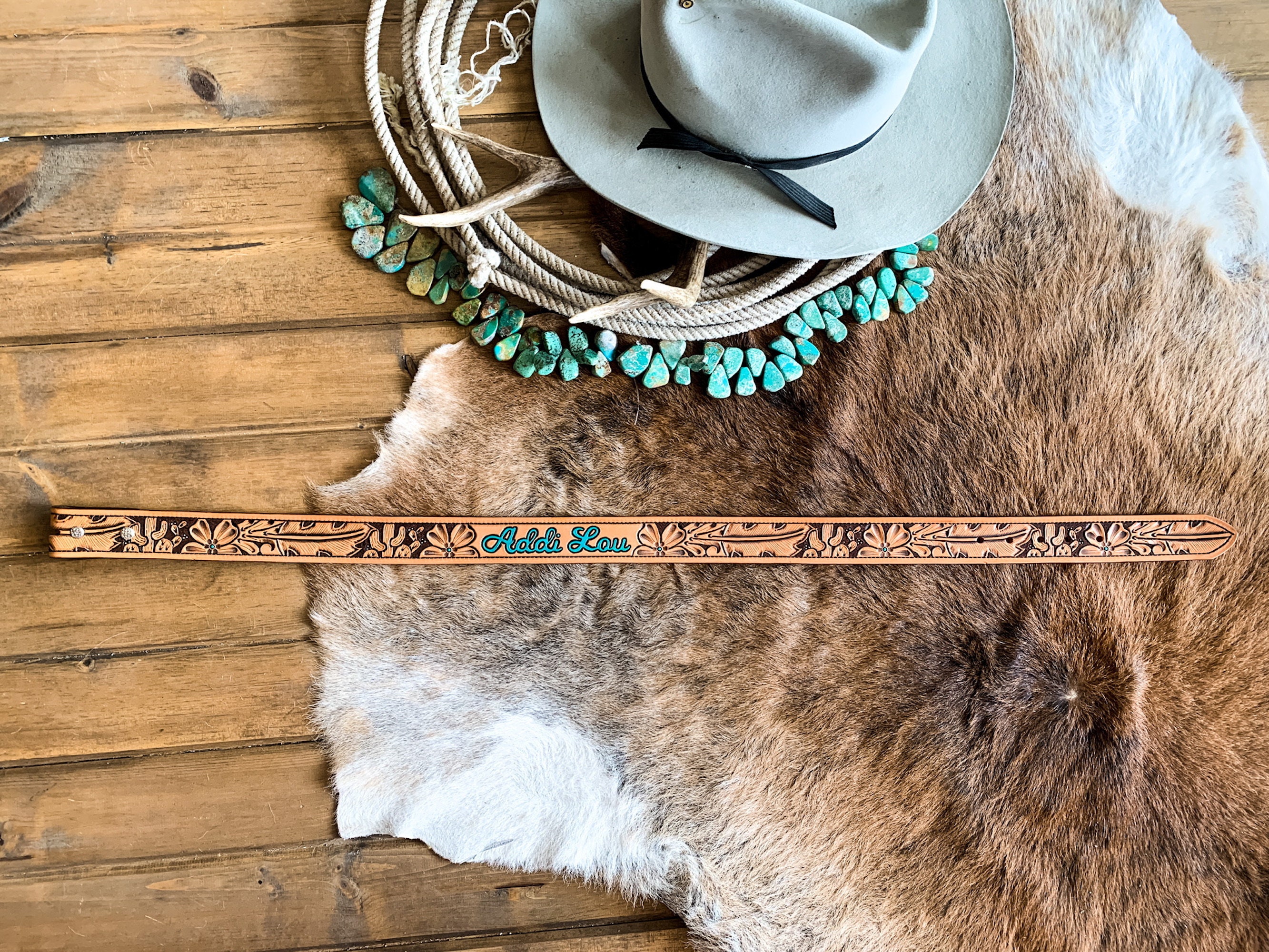 Southwestern Style Leather and Woven Cotton Fabric Belt - Yourgreatfinds