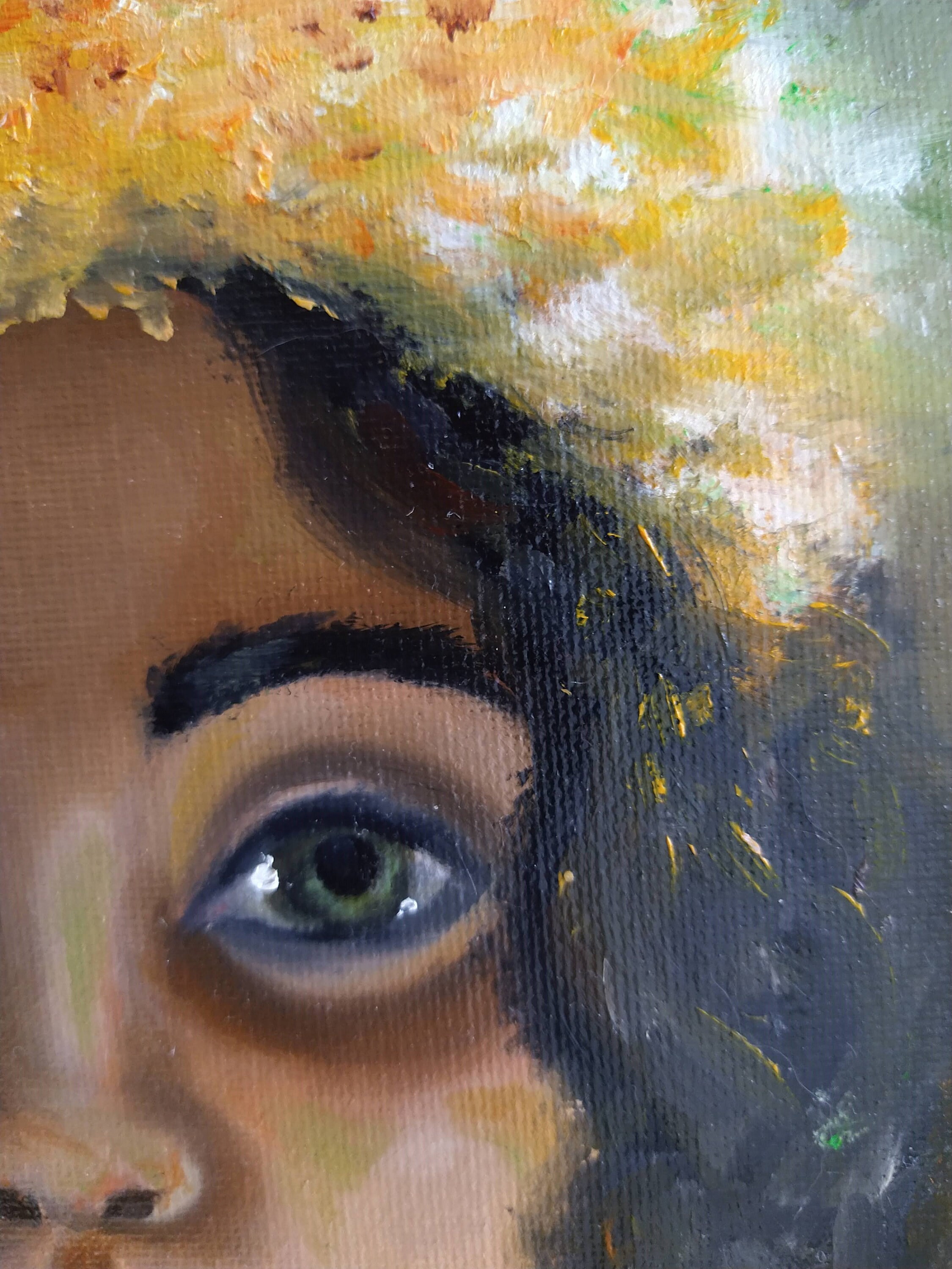 9x12 Original Oil Painting of a Young Mexican Woman "calendula ...