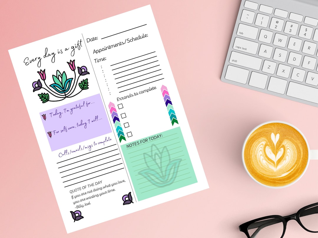 PRINTABLE DAILY PLANNER - Digital Download - Etsy