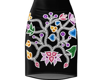 Women's Pencil Skirt (AOP) with Indigenous art work