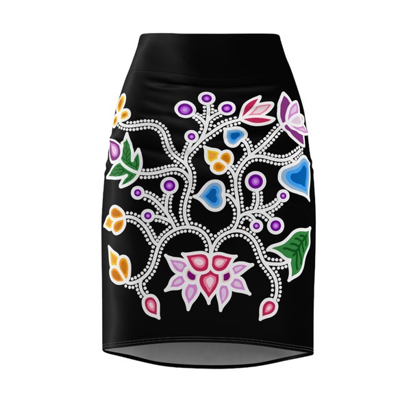 Women's Pencil Skirt (AOP) with Indigenous art work