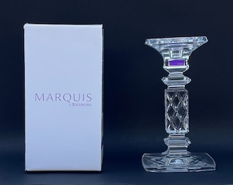 Candlestick Holder, Marquis by Waterford Crystal Pillar Candleholder, Vintage Crystal Candle Holder, Anniversary Gift, Gift Idea