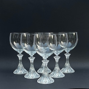 Wine Glasses, Vintage Crystal Wine Glasses, Set of Mikasa Crystal Wine Stemware, The Ritz Pattern, Elegant Crystal Stemware, Gift Idea