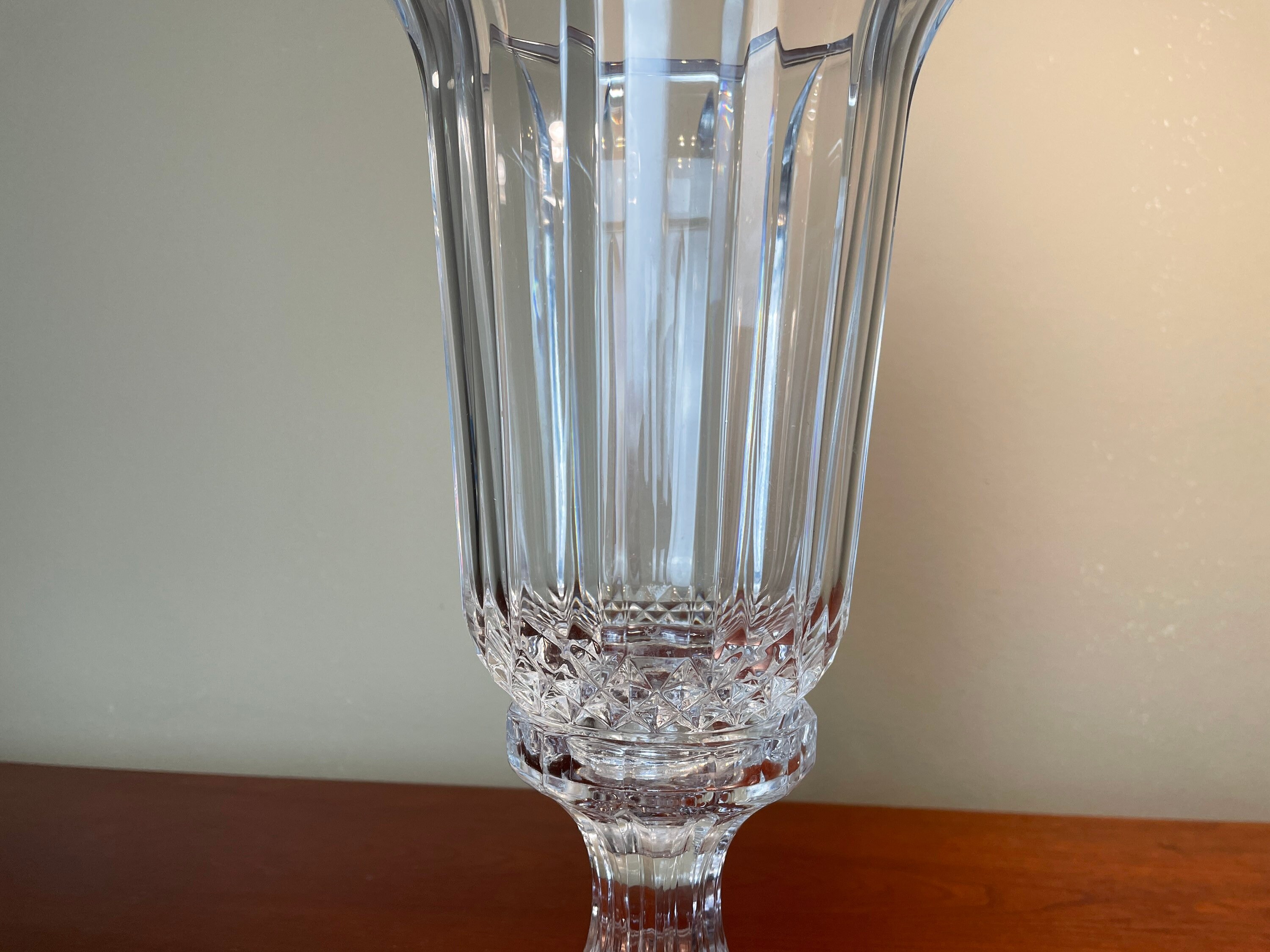 Vintage Crystal Hurricane Candle Holder Towle Crystal Etsy