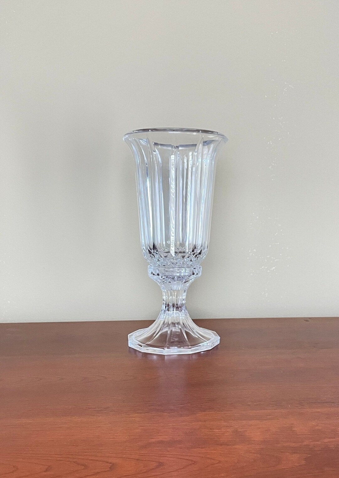 Vintage Crystal Hurricane Candle Holder, Towle Crystal Hurricane Candle