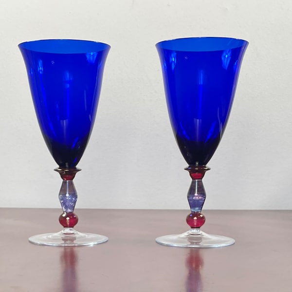 Mikasa Blue Glasses Etsy