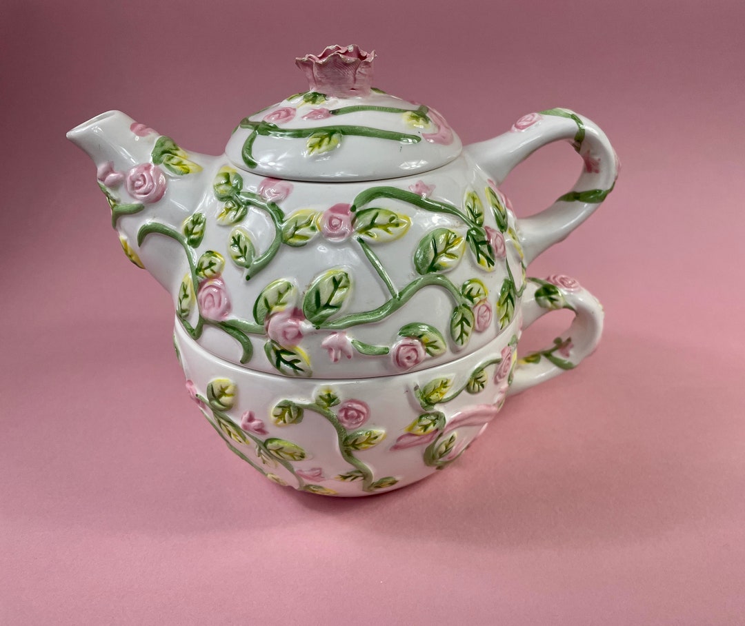 Vintage Tea Set Teapot and Cup Set Single Serve Tea Set Etsy