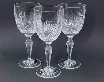 Vintage Crystal Wine Goblets - Set of 3 - Yugoslavia, 1990s