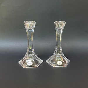 Gorham Crystal Candlestick Holders Celeste Pattern, Vintage Gorham Candlestick Holders, Elegant Vintage Crystal, Anniversary Gift, Gift Idea