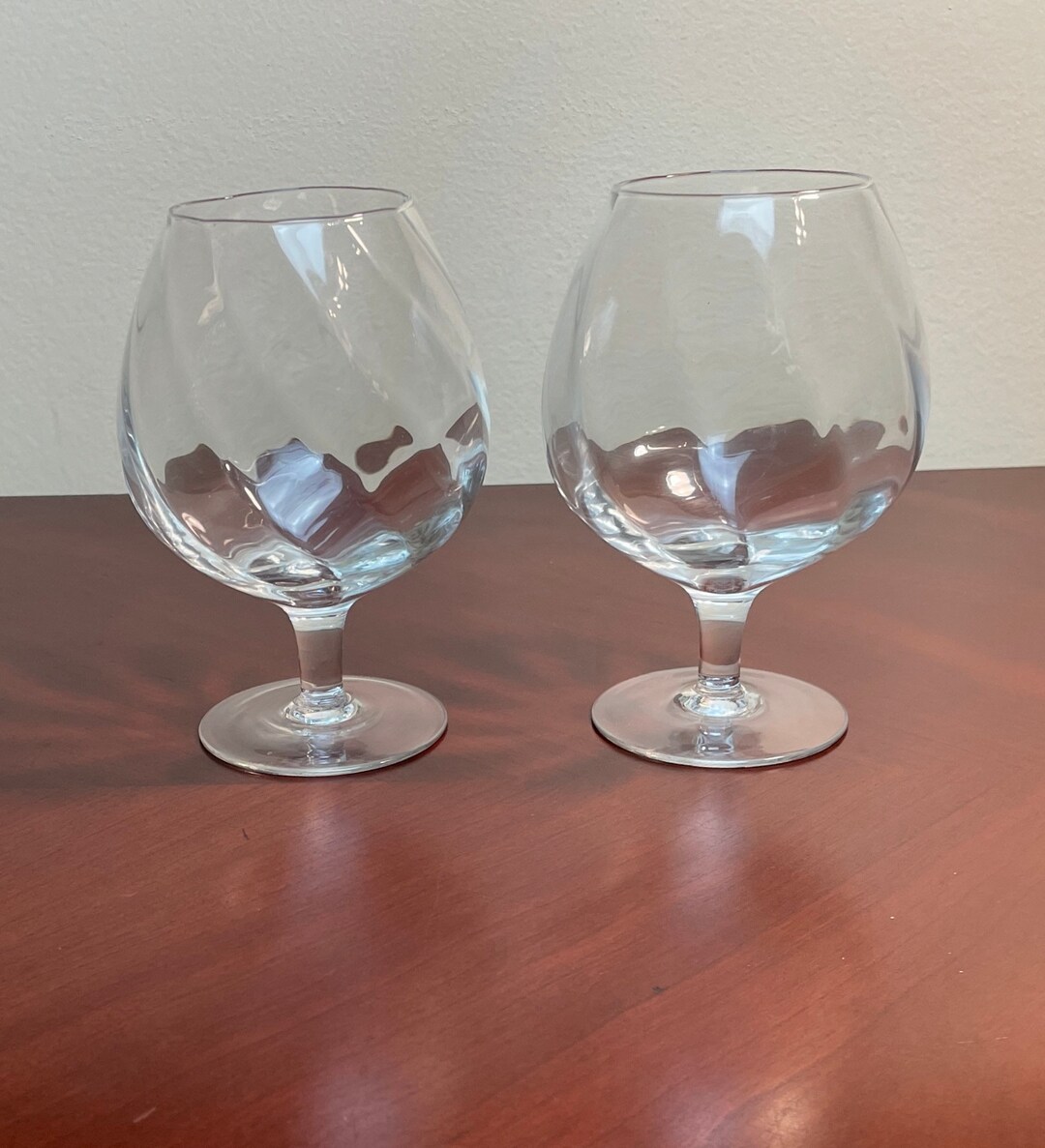 Vintage Brandy Snifters Pair of Crystal Optic Brandy Etsy