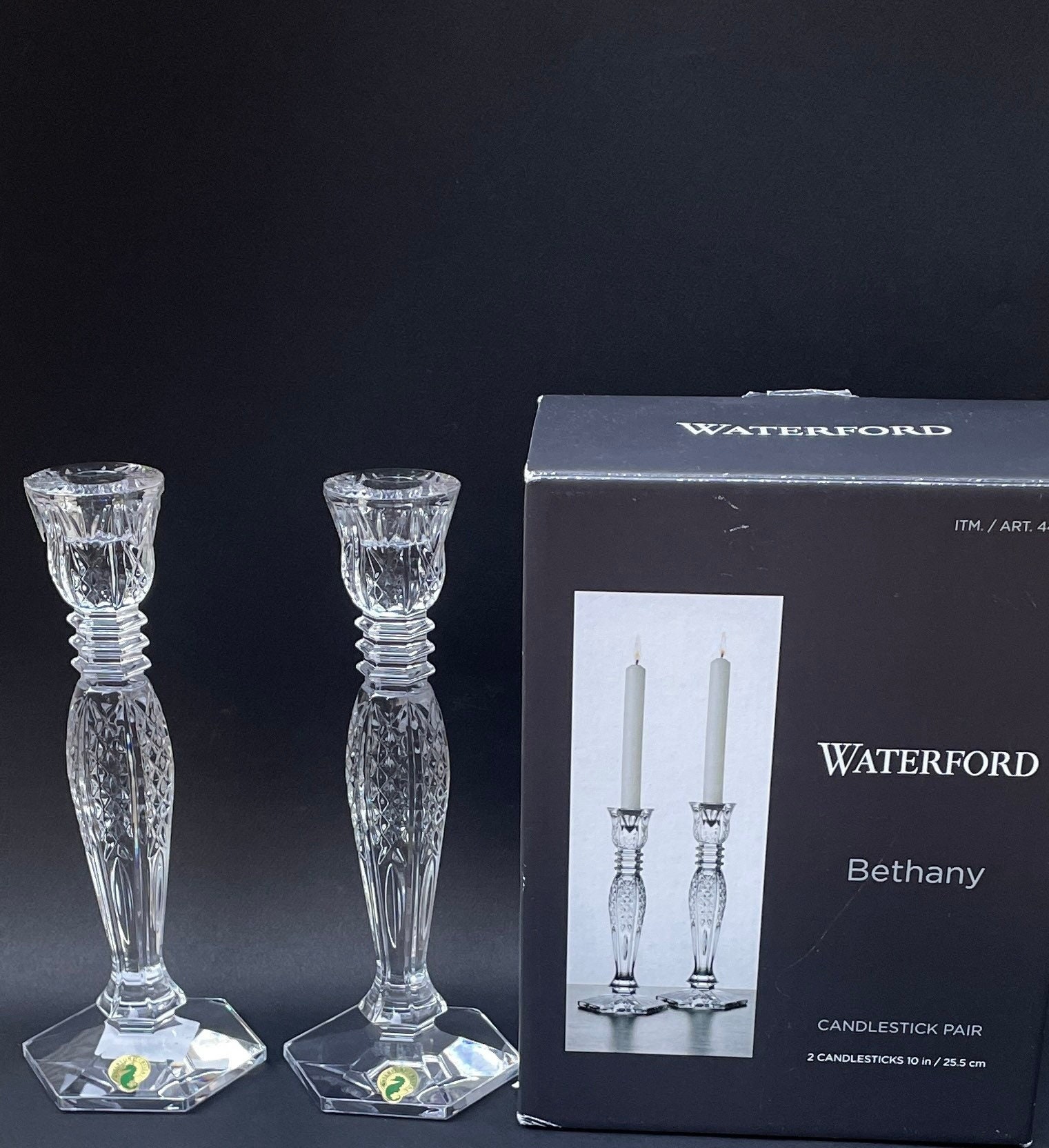 Waterford Crystal Candlestick Holders Vintage Waterford Etsy