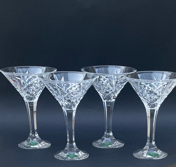 Martini Glasses, Vintage Glassware, Crystal Martini Glasses by Godinger,  Crystal Stemware, Set of Martini Glasses, Cocktail Glasses, Gift 