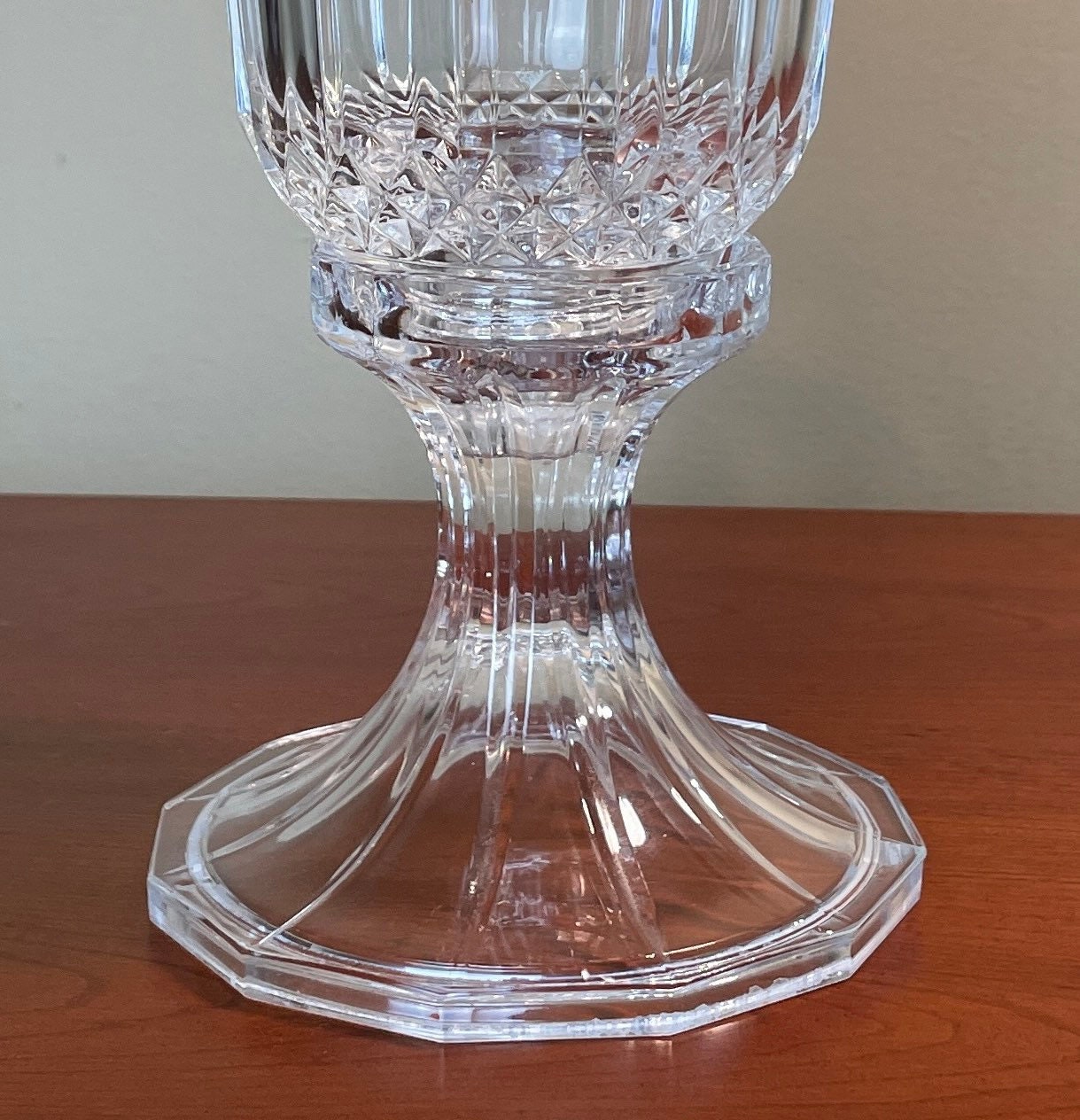 Vintage Crystal Hurricane Candle Holder Towle Crystal Etsy
