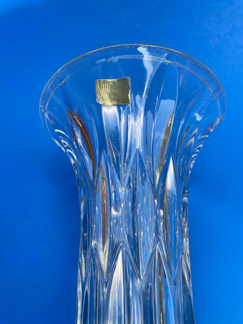 Mikasa Crystal Flared Vase Vintage Mikasa Crystal Vase Etsy