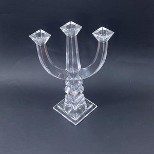 Vintage Royal Doulton Crystal Candelabra: 3-Arm Ciclo Lyon Centerpiece