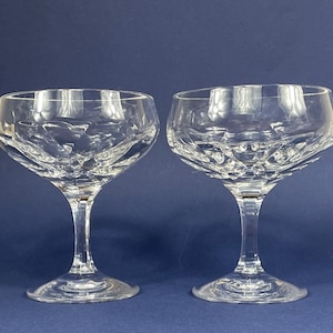 Crystal Champagne Coupes, Vintage Nachtmann Crystal, Pair of Crystal Champagne Glasses, Toasting Glasses, Crystal Stemware, Gift Idea