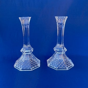 Candleholders, Vintage Crystal Candlestick Holders, Crystal Candle Holders, Pair of Crystal Candlestick Holders, Gift Idea, Gift for Mom