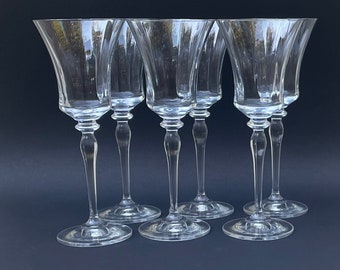 Vintage Mikasa Crystal Wine Glasses - Set of 6 Optic Stemware