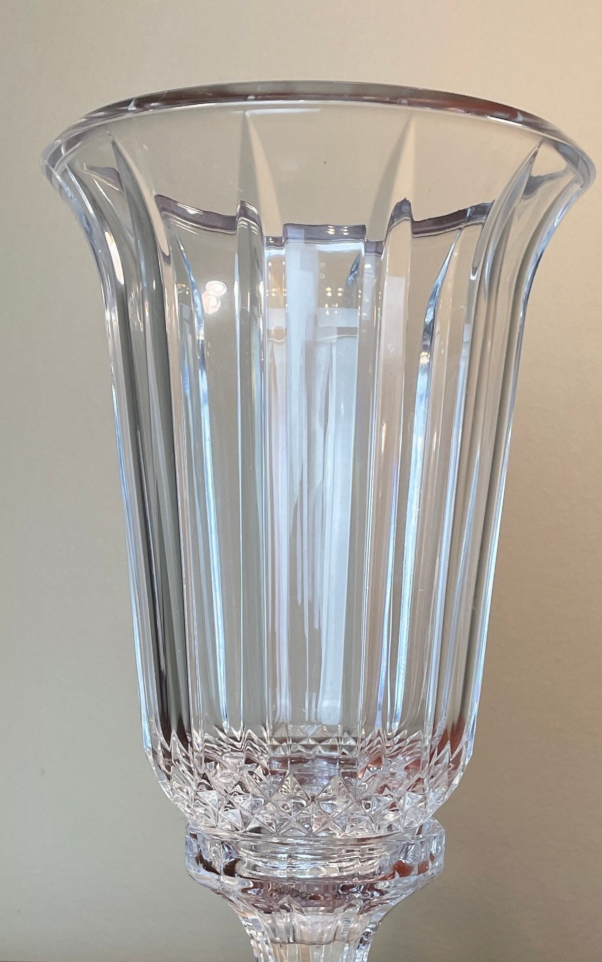 Vintage Crystal Hurricane Candle Holder Towle Crystal Etsy