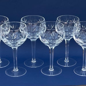 Wine Glasses, Vintage Gorham Crystal Wine Goblets, Set of Crystal Wine Glasses, Crystal Stemware, Crystal Water Goblets, Signed,  Gift Idea