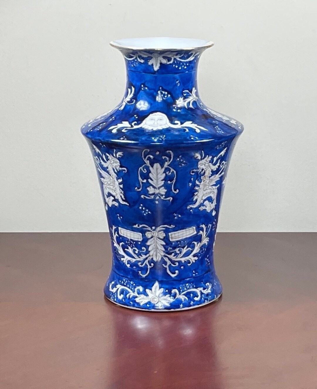 Vintage Vase, Chinese Blue and White Vase, Hand Painted Porcelain Vase