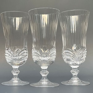 Vintage Royal Crystal Rock Goblets: Aurea Optic Ribbed Stemware, Set of 3
