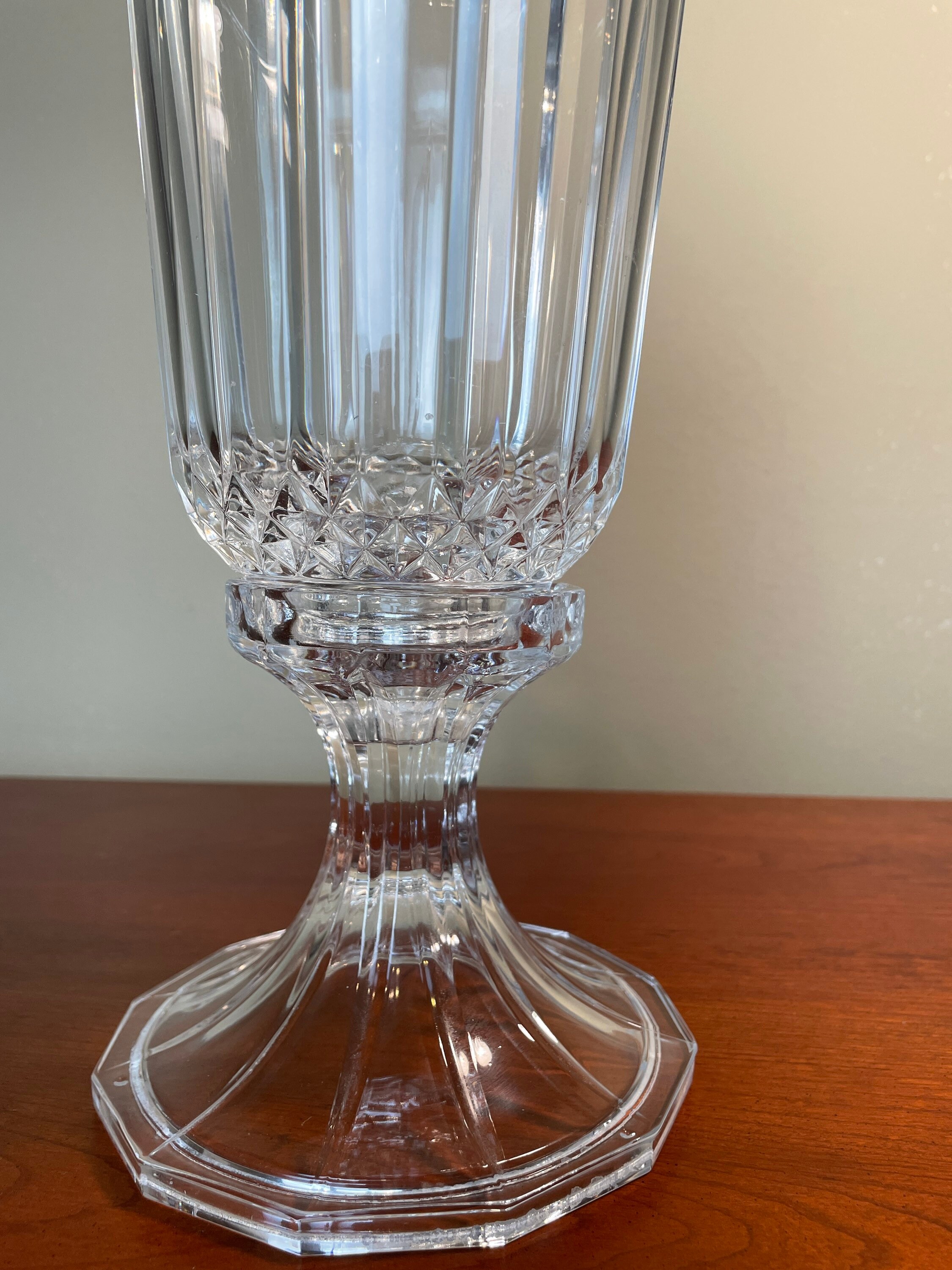Vintage Crystal Hurricane Candle Holder Towle Crystal Etsy