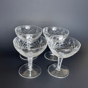 Champagne Glasses, Vintage Glassware, Champagne Coupes, Crystal Cocktail Glasses, Crystal Stemware, Martini Glasses, Gift Idea, Gift for Mom