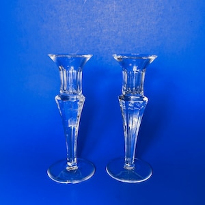 Candlestick Holders, Vintage Crystal Candleholders, Pair of Crystal Candle Holders, Lead Crystal, Gift Idea