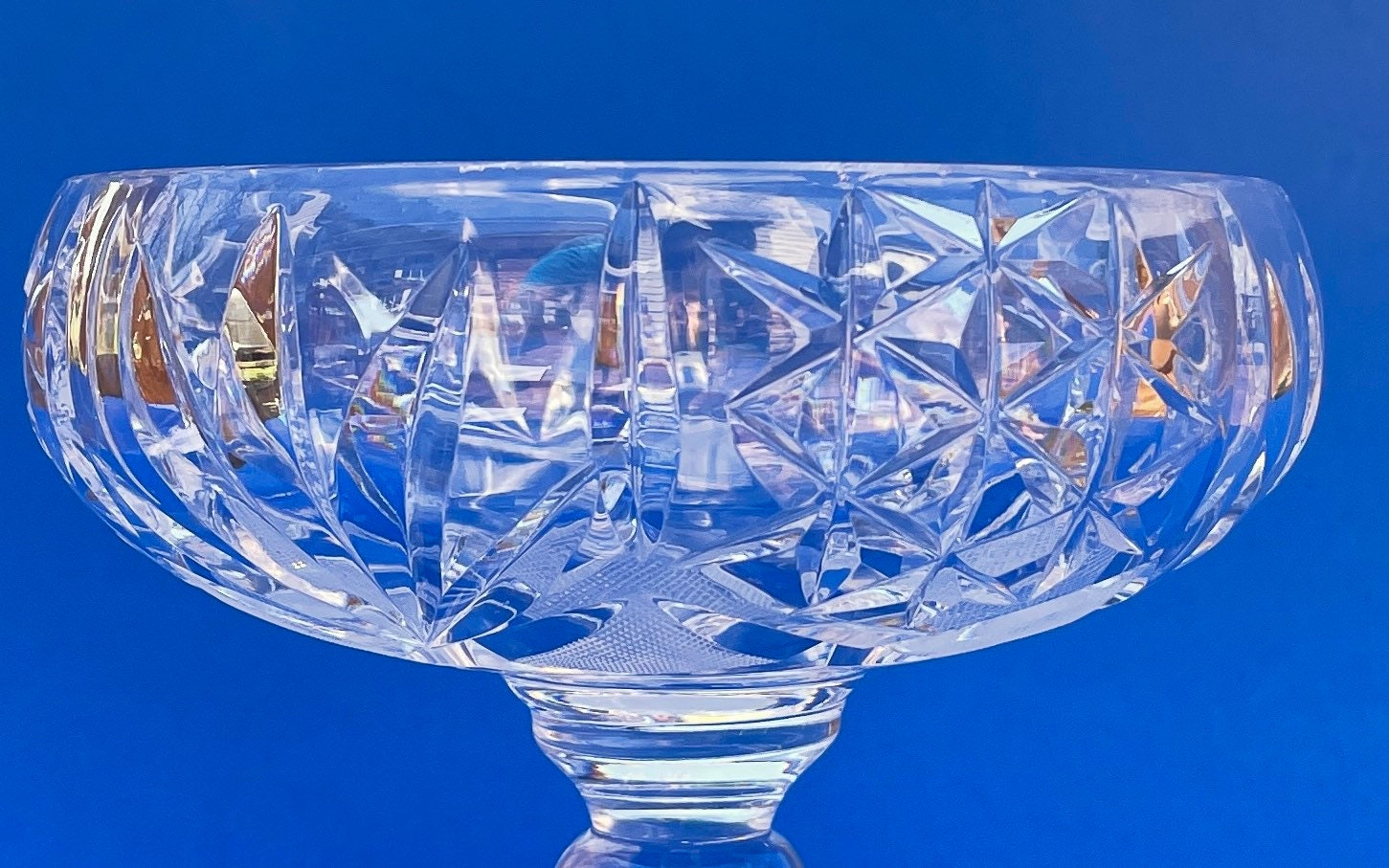 Hand Cut Crystal Compote Crystal Candy Dish Pedestal Compote Etsy