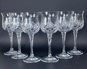 Vintage Towle Crystal Wine Goblets - Leyland Pattern, Set of 6