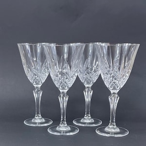 Vintage Crystal Wine Glasses Set: Cristal de Flandre Salzburg Stemware