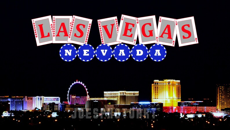Las Vegas Skyline at Night, Desktop Wallpaper, Instant Download, Screensaver, Printable, Las ...