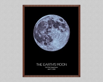 Moon Poster #4400, Home & Office Wall Decor, Digital Download, Full Moon Picture, Kids Room Decor, Digital Poster Print, Lunar Photography