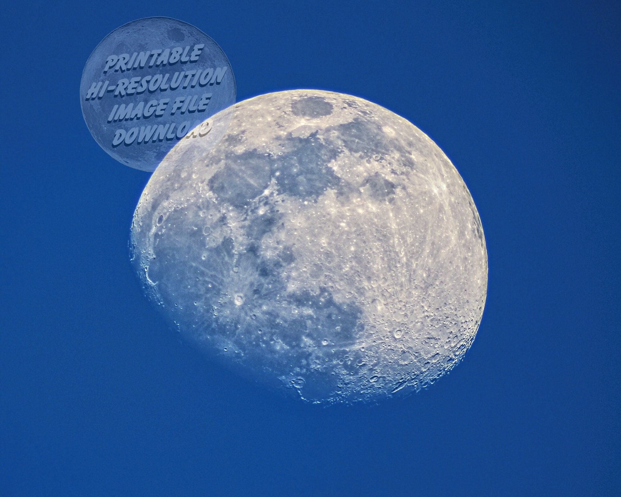 Moon Waxing Gibbous Phase at 81 Daytime 5/3/20, Photo Download, Kids