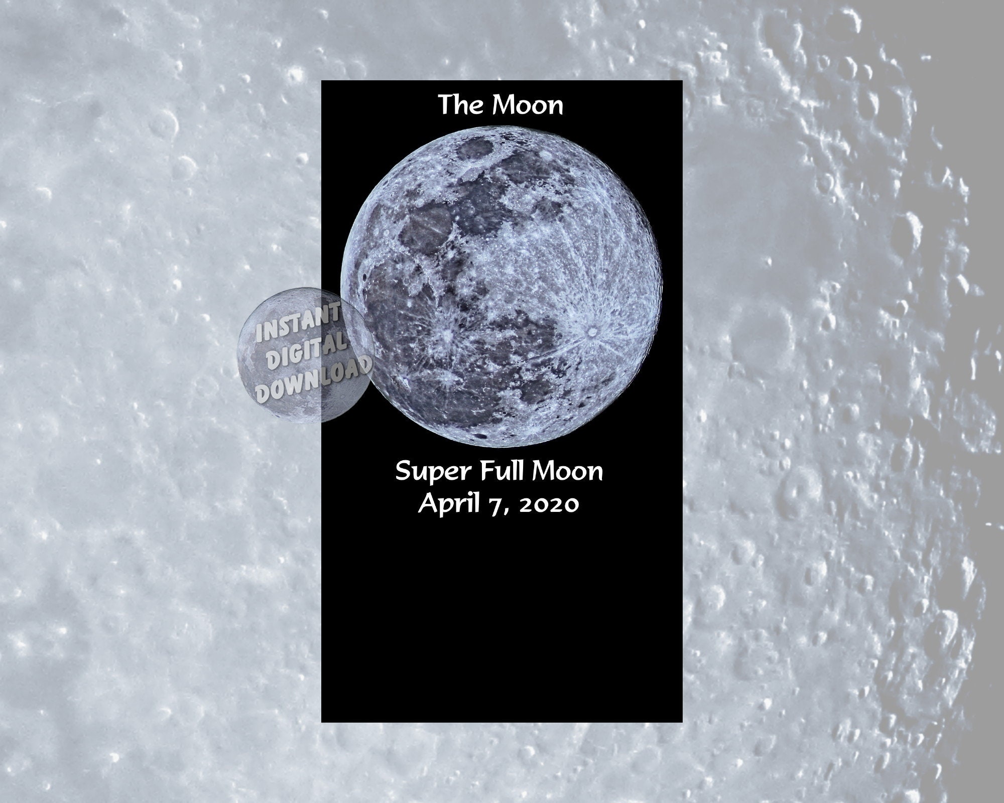Full super Moon April 7 2020 Phone Background Digital Etsy