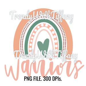 Rainbow Oak Grove Warriors PNG Digital Download Coral 300 DPI Sublimation